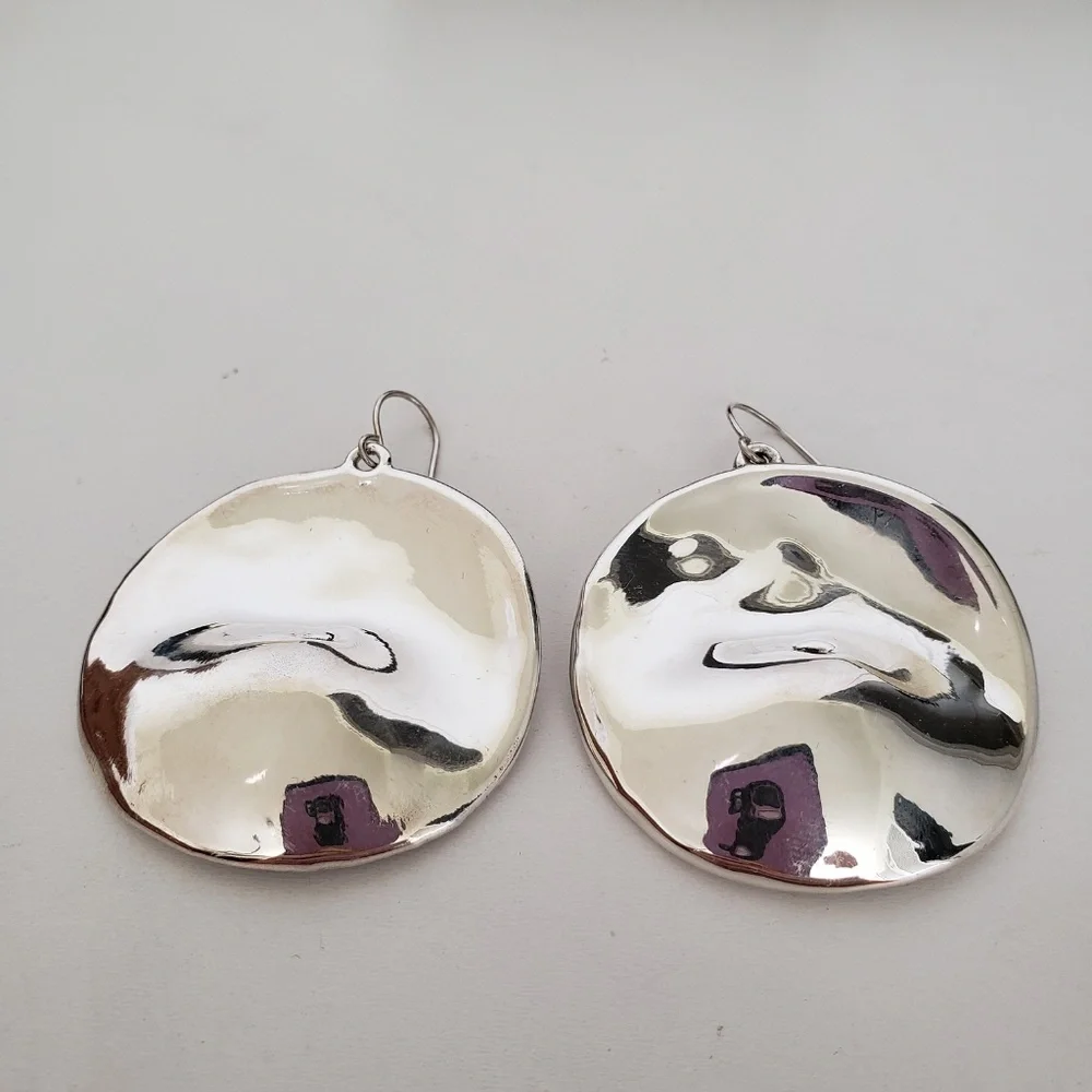 E&L Israel Sterling Silver Electroform Drop Earrings - Picture 5 of 9